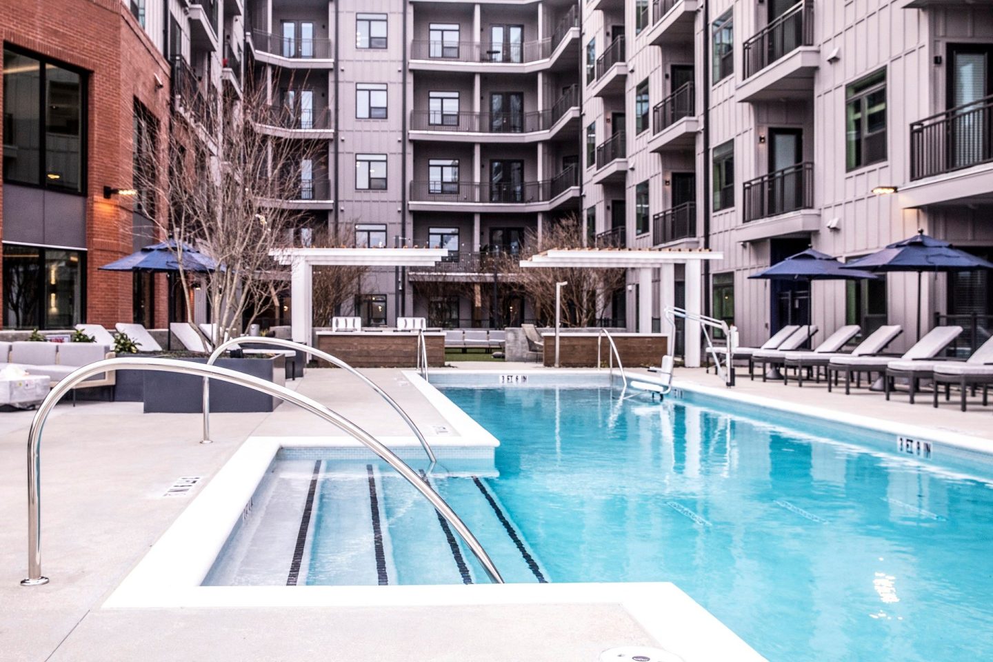Poolside cabanas at Windsor Interlock, Atlanta, Georgia