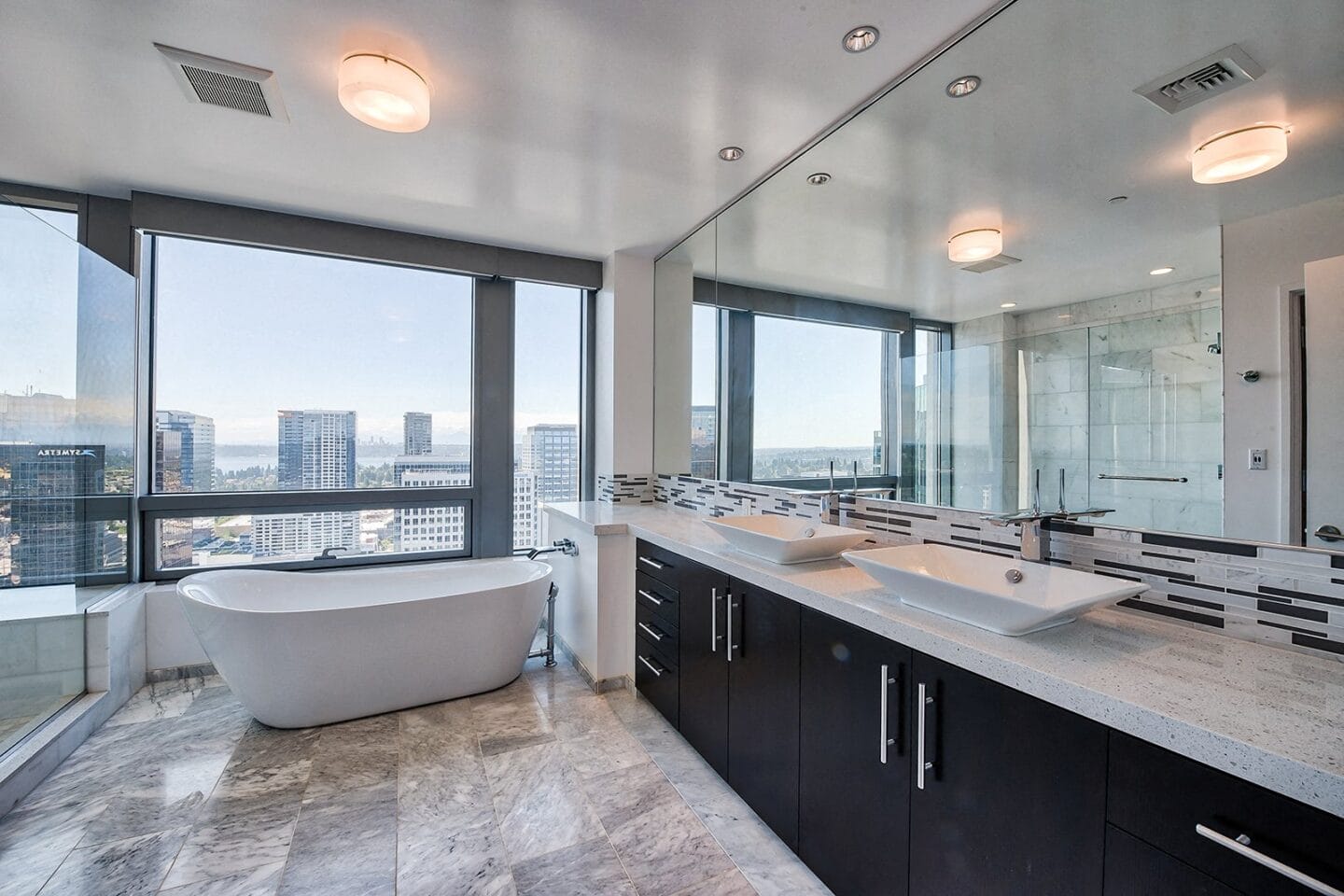 Elegant, Spa-Inspired Bathroom at The Bravern, Bellevue, 98004