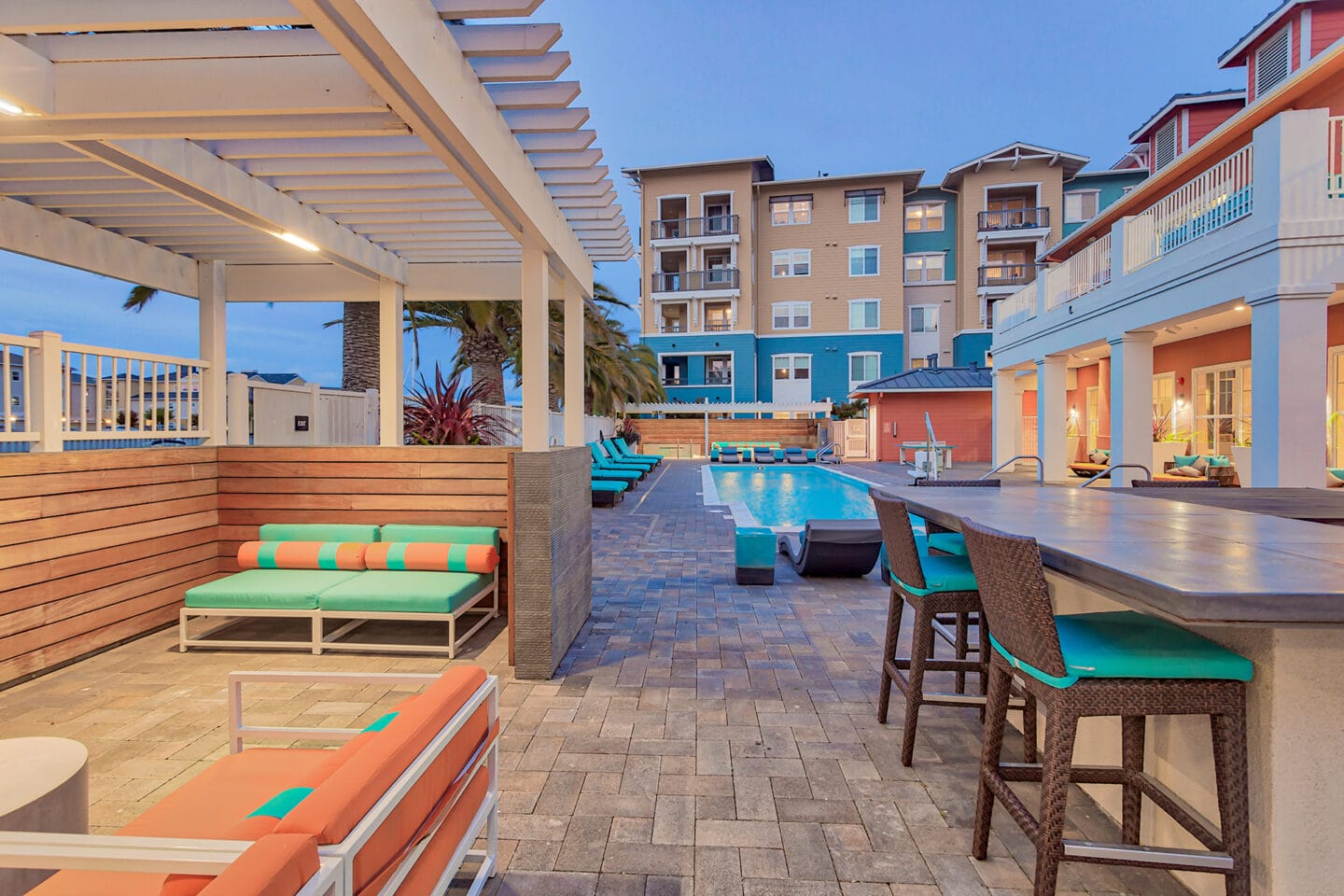 Poolside Lounge Area at Blu Harbor by Windsor