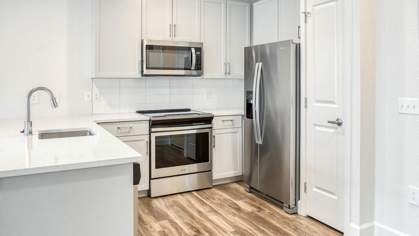 Stainless steel appliances at Windsor at Broadway Station, Denver, CO