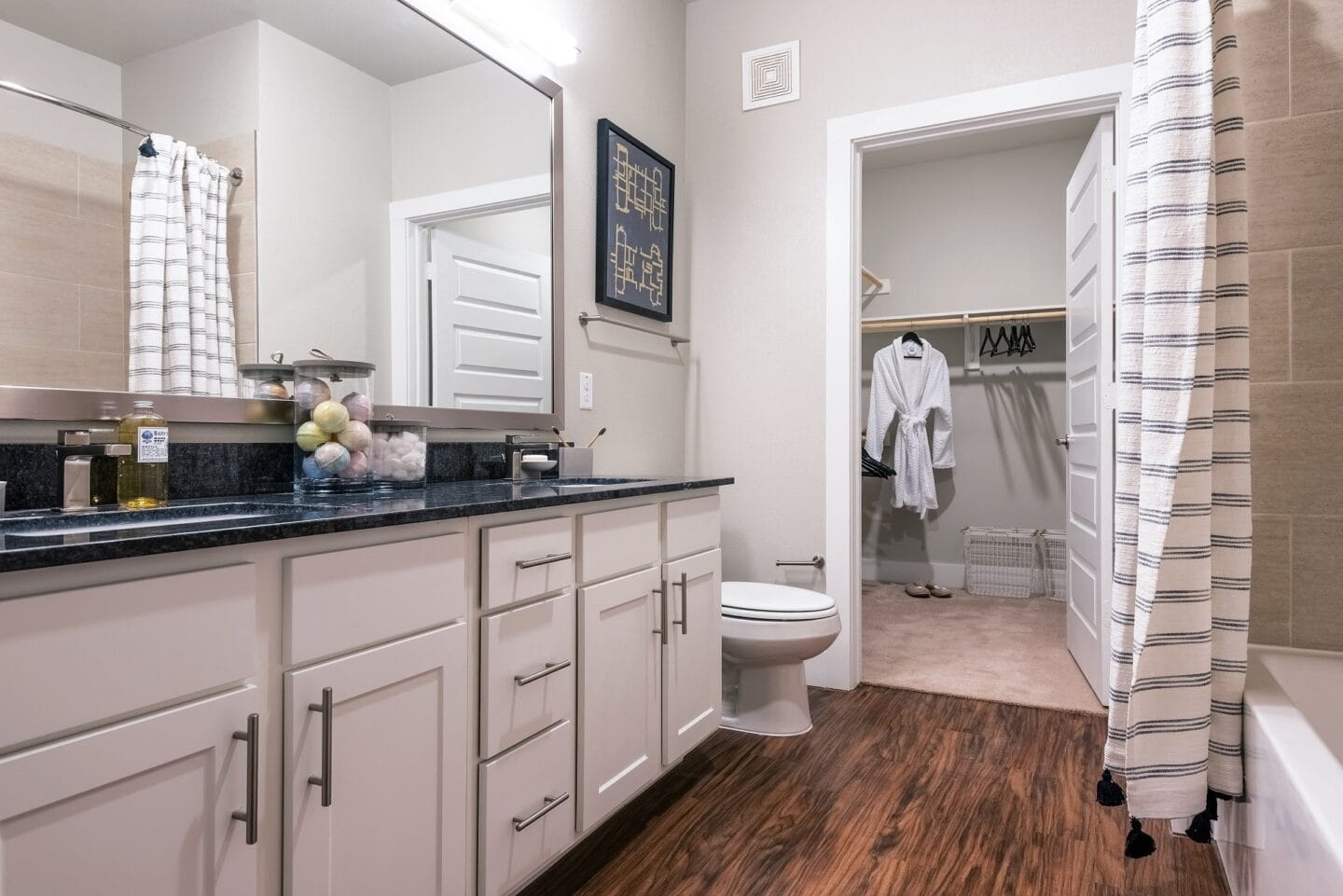 Bathroom With Adequate Storage at Windsor Castle Hills, Carrollton, TX