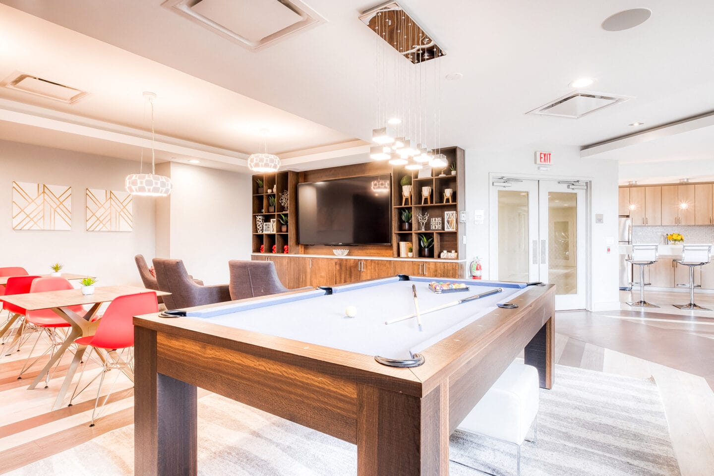 Recreation Room with Billiards Table at Twenty50 by Windsor, Fort Lee, New Jersey