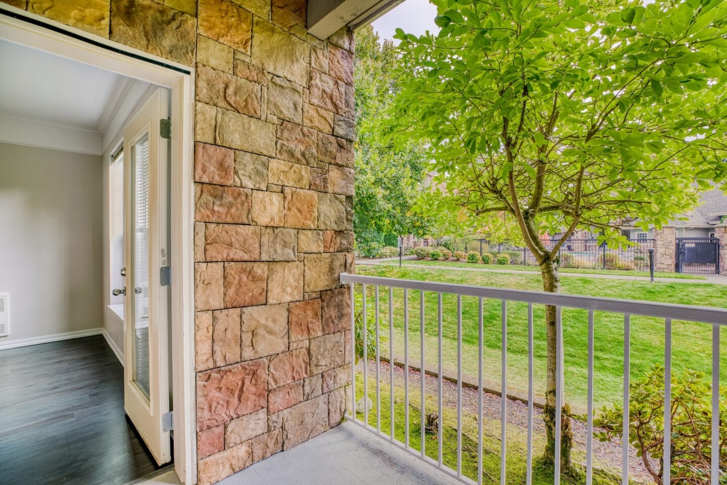 Private balconies and patios at The Estates at Cougar Mountain, Issaquah, Washington