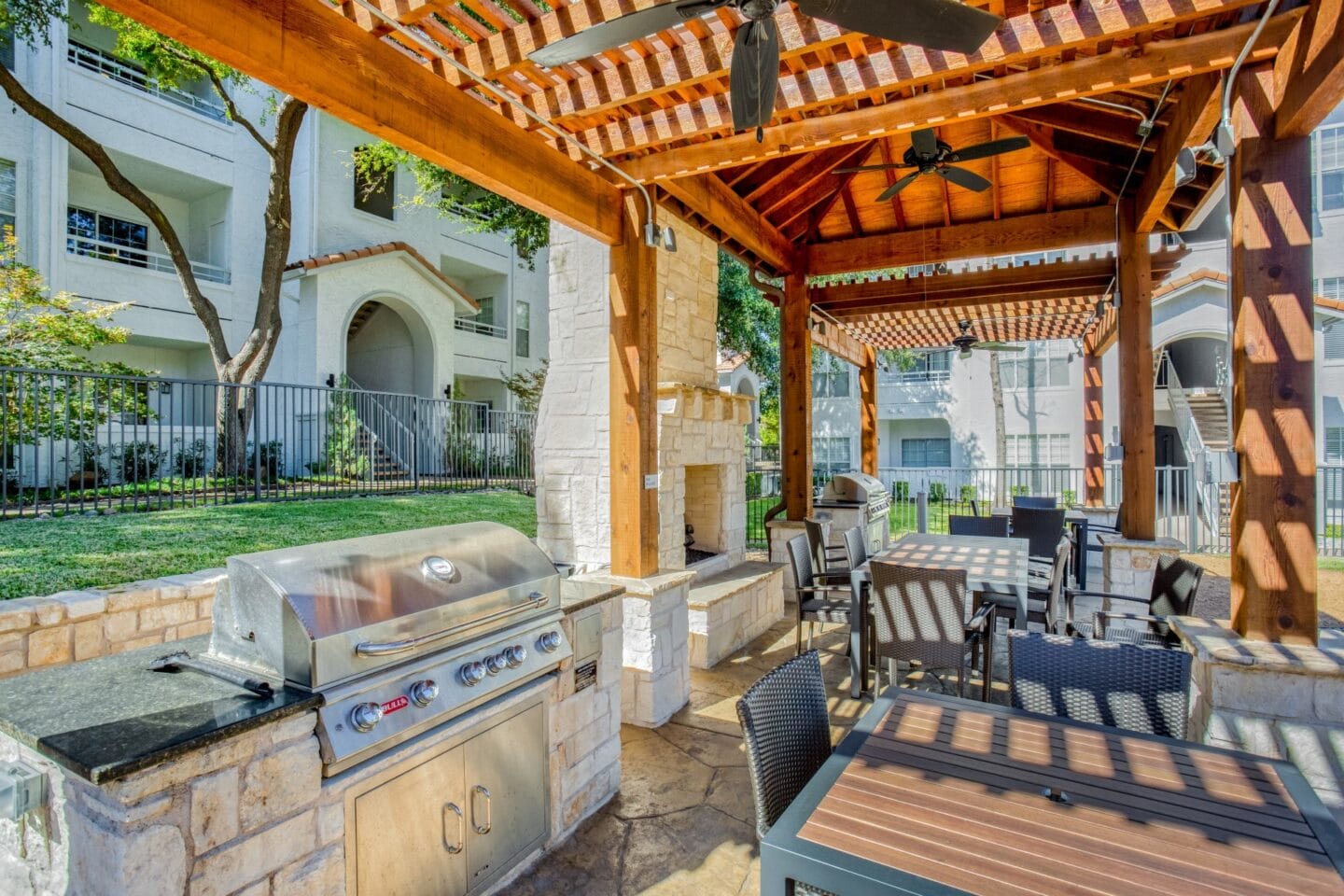 Grilling area by the pool