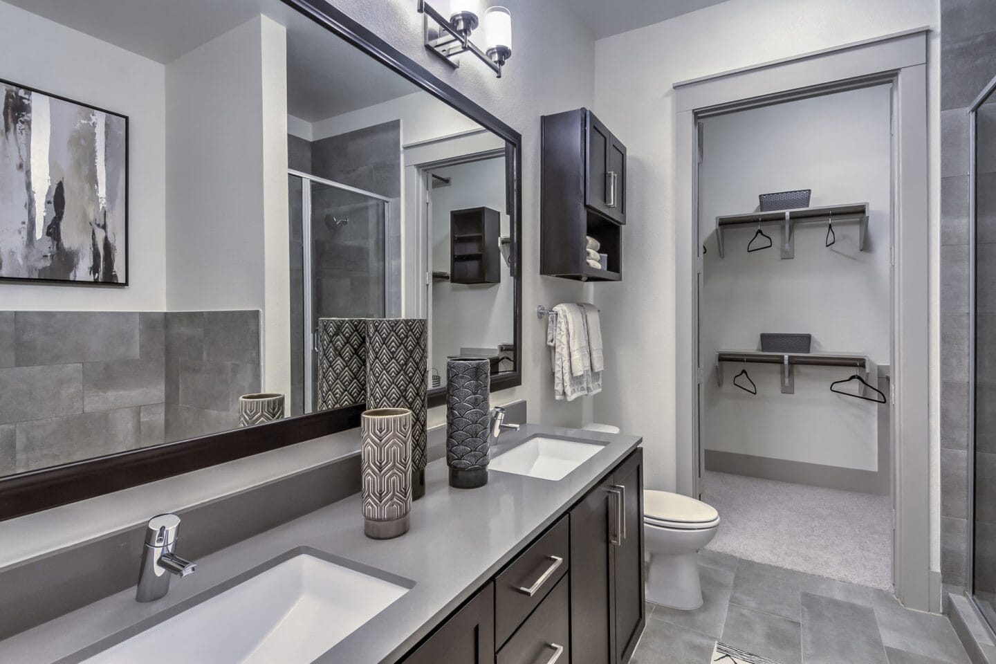 Dual vanity in select bathrooms at Windsor Fitzhugh, 4926 Mission Avenue, Dallas