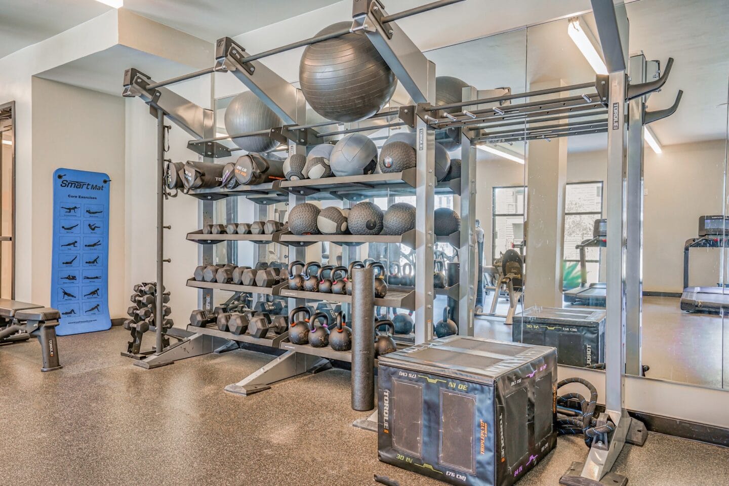 Weights and equipment at at Windsor South Congress, Austin, 78745