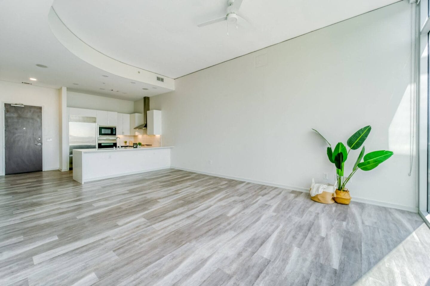 model apartment with vinyl plank flooring throughout