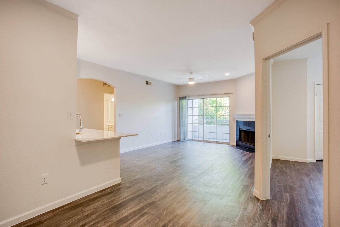 Open concept living and dining area