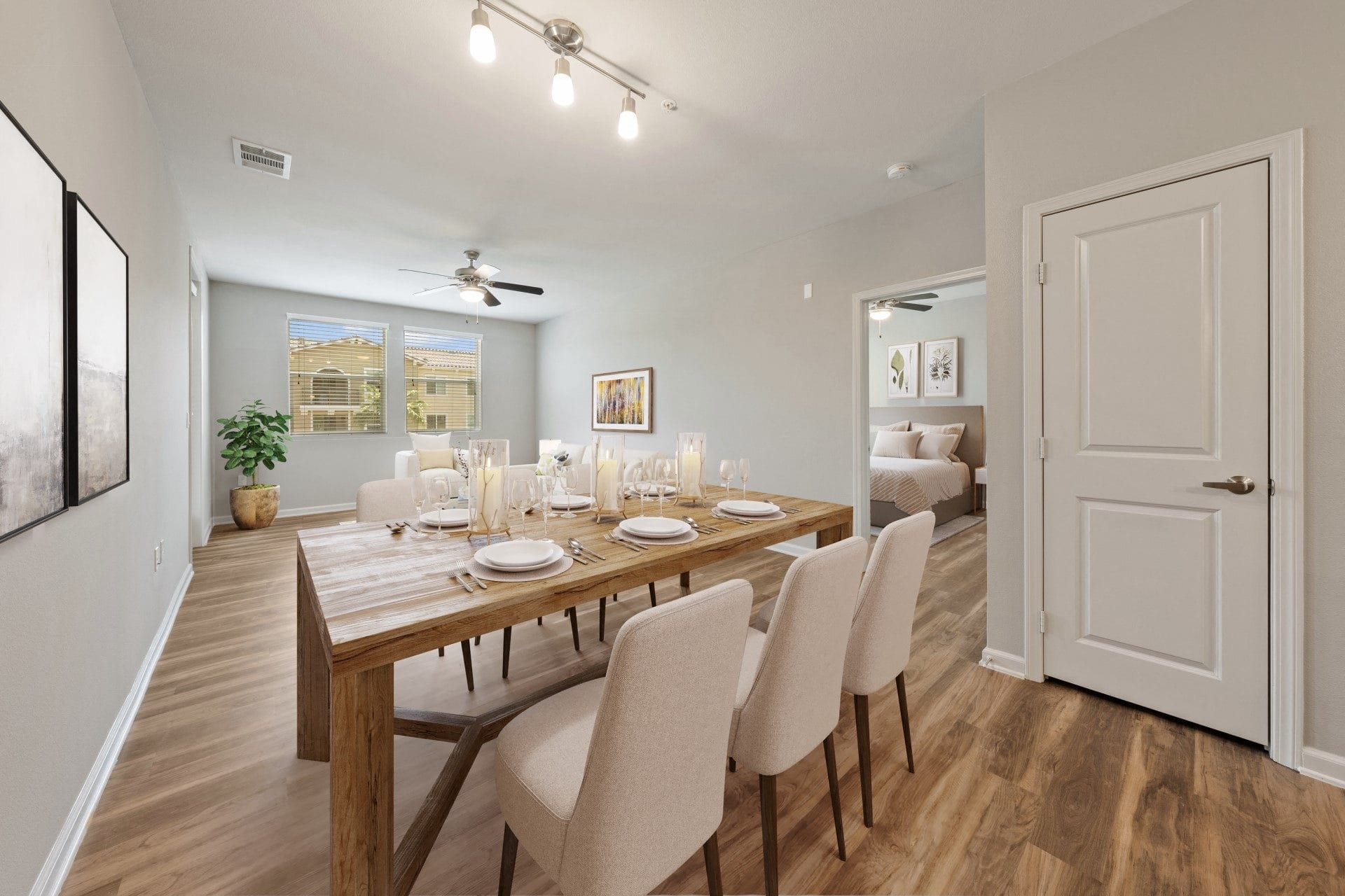 Open concept living and dining area at Valentia by Windsor