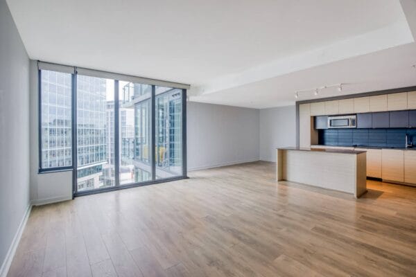 Open concept living and dining area at Windsor Bethesda MD