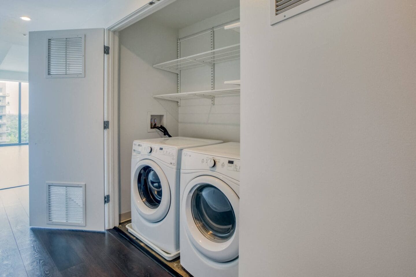 Full-size washer and dryers are in every home at Windsor Bethesda