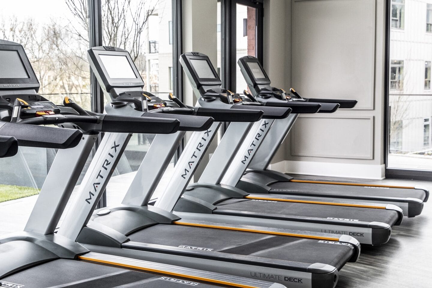 Cardio equipment in fitness center at Windsor Interlock, 2 Interlock Ave NW, Atlanta