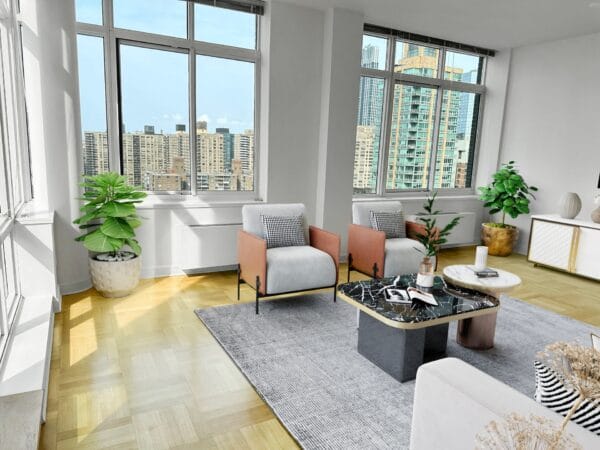 Living room at The Ashley Apartments, New York, New York