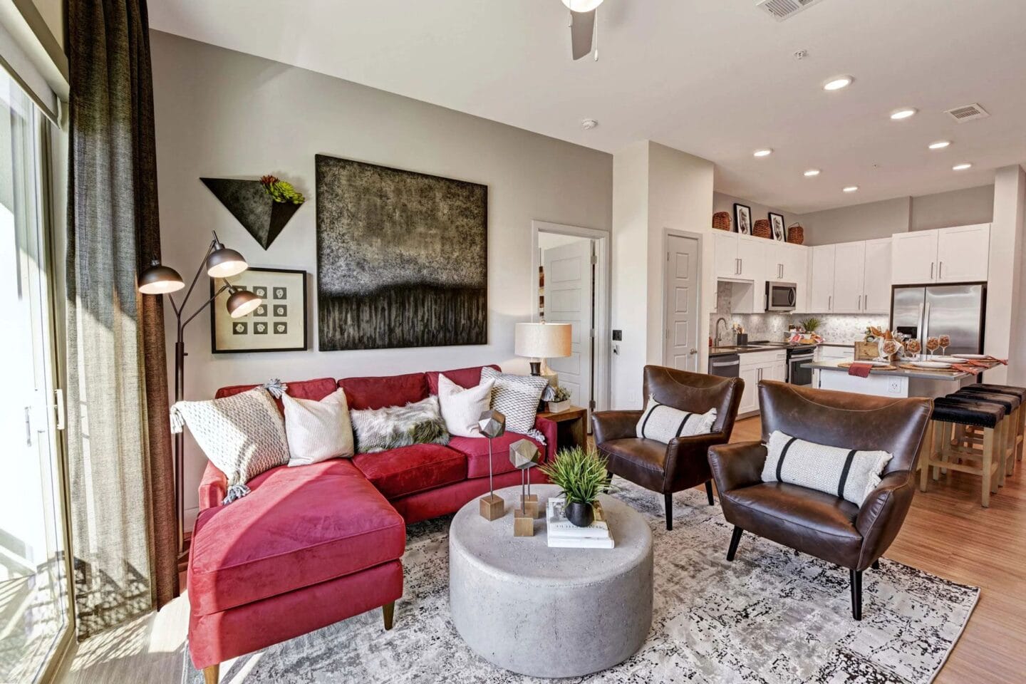 Open concept floor plans at Windsor Preston, Plano, Texas