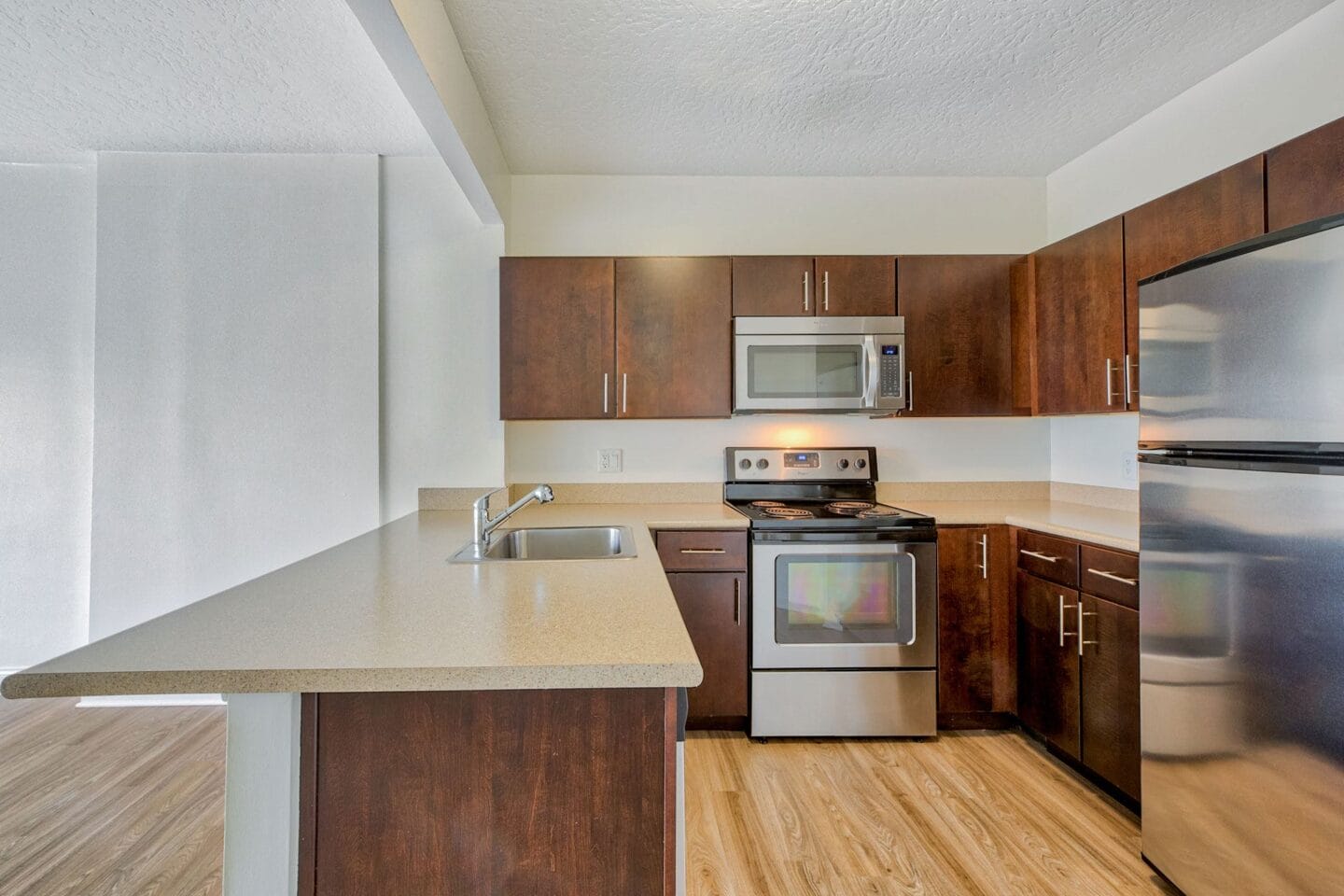 Stainless steel appliances at Renaissance Tower, California, 90015