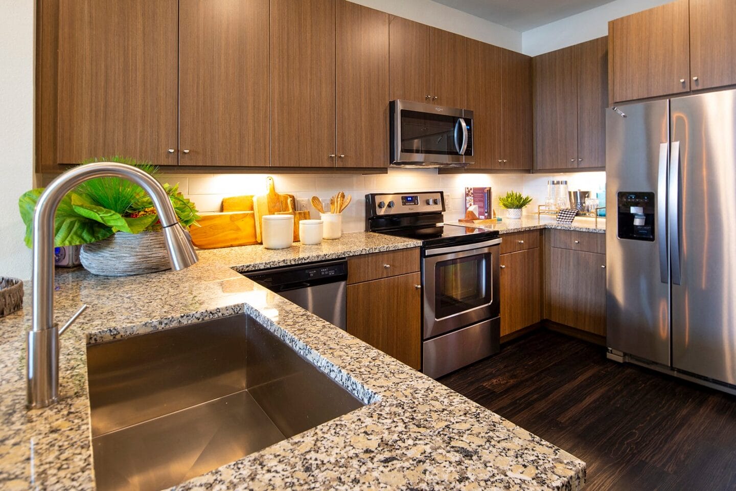 granite countertops and stainless steel