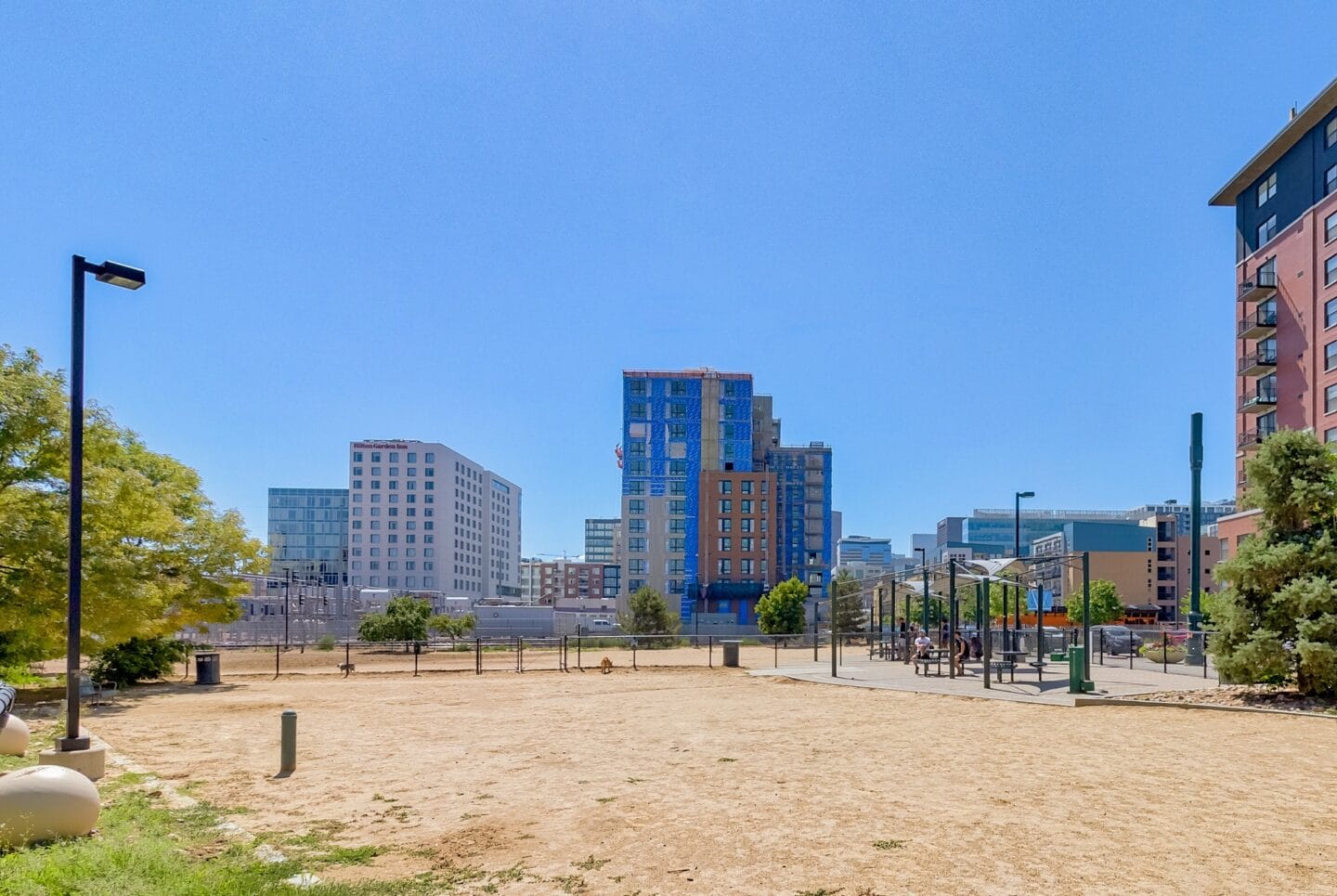 Nearby dog park at The Manhattan, 1801 Bassett Street, CO