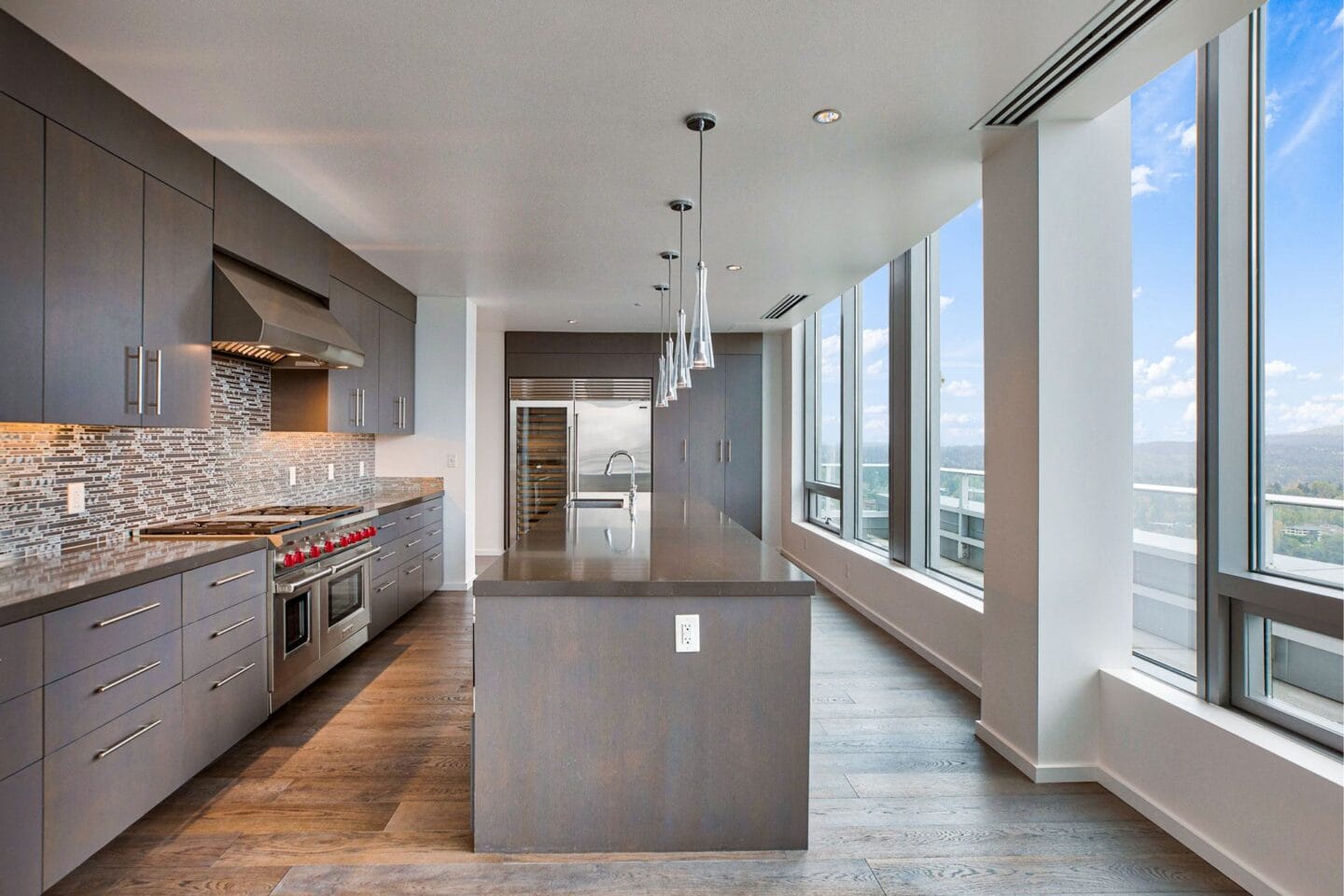 Penthouse kitchen at The Bravern, WA, 98004