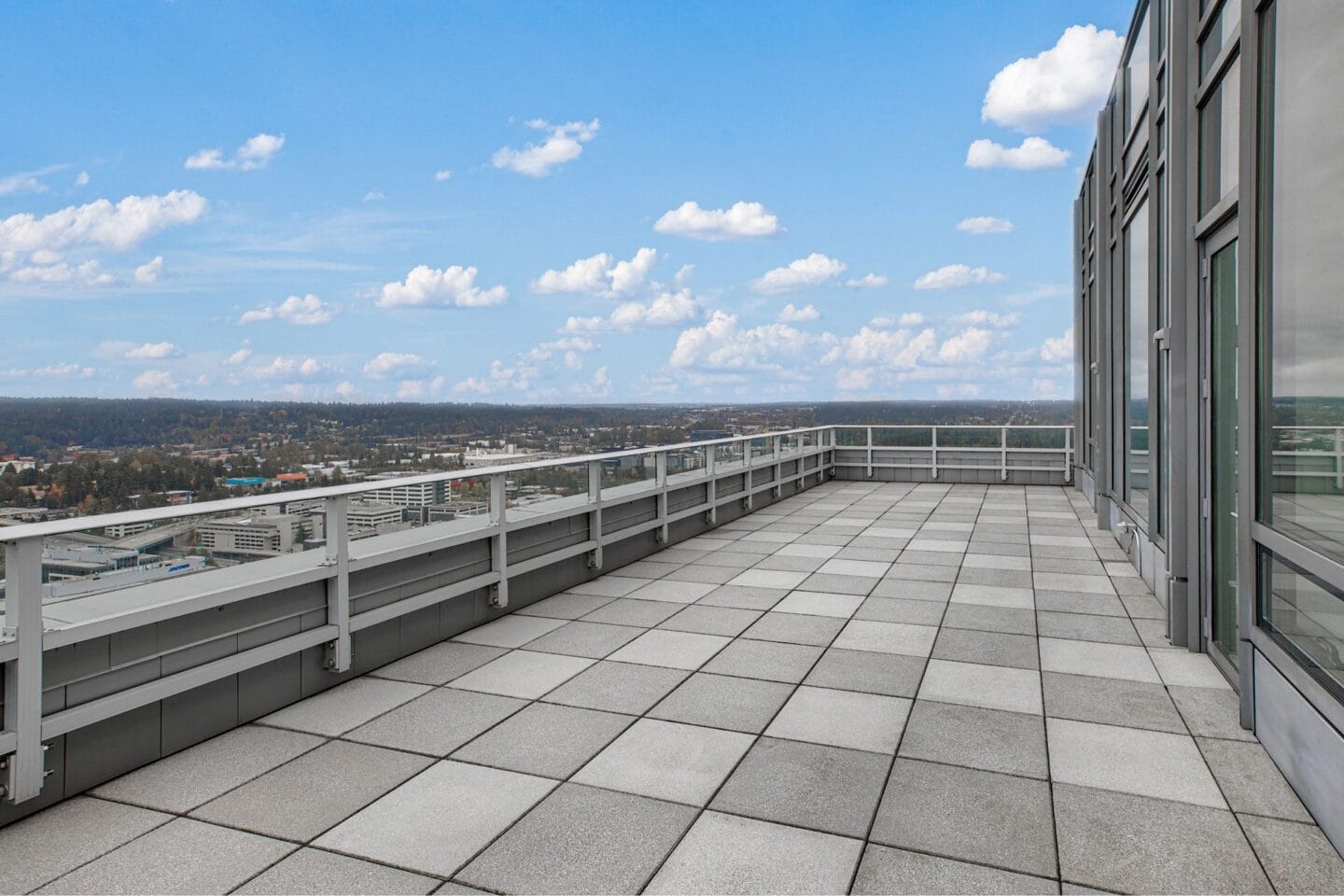 Large balcony at The Bravern, 688 110th Ave NE, WA