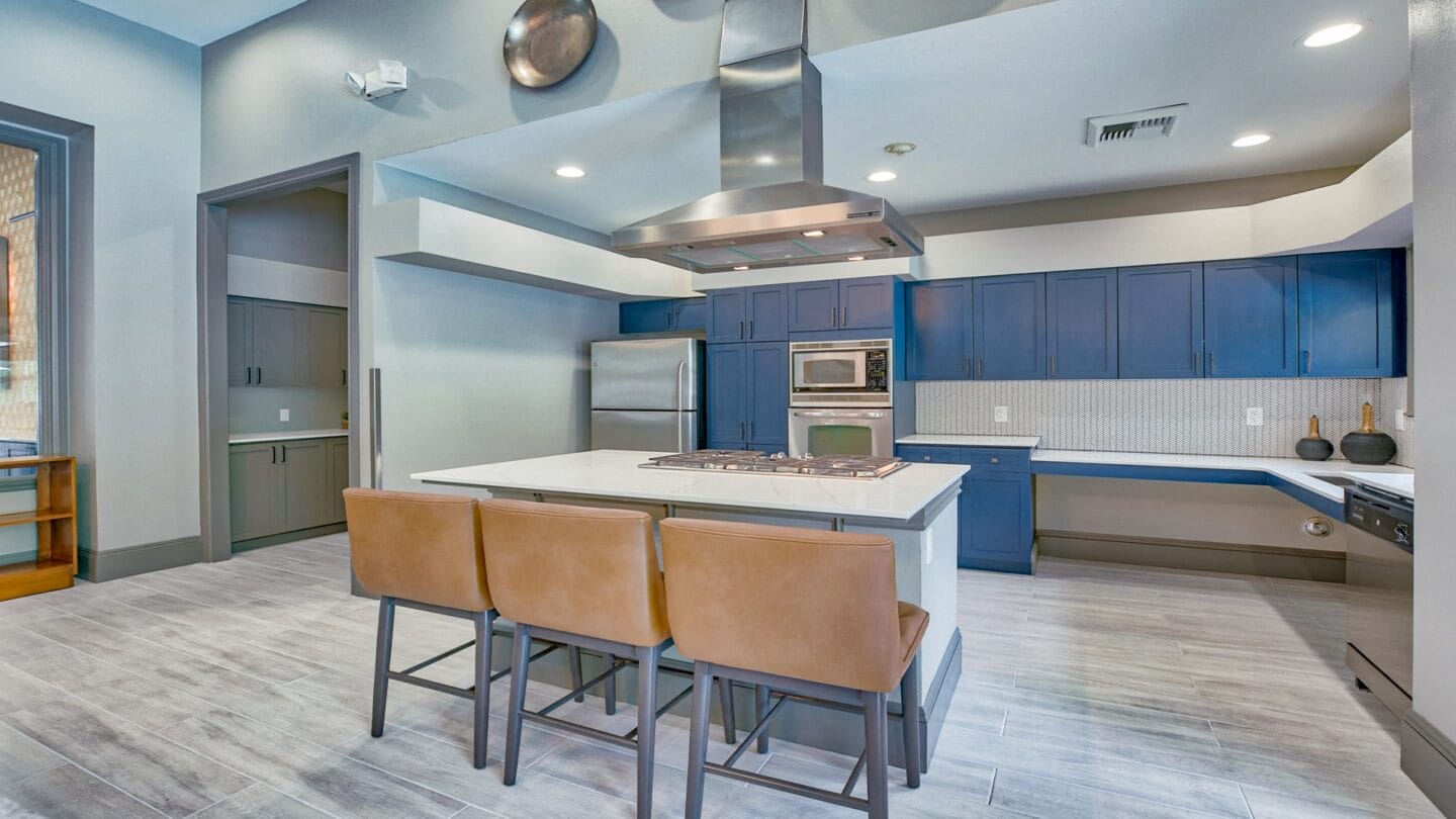 Resident Lounge with Kitchen at Reflections by Windsor, Redmond, WA