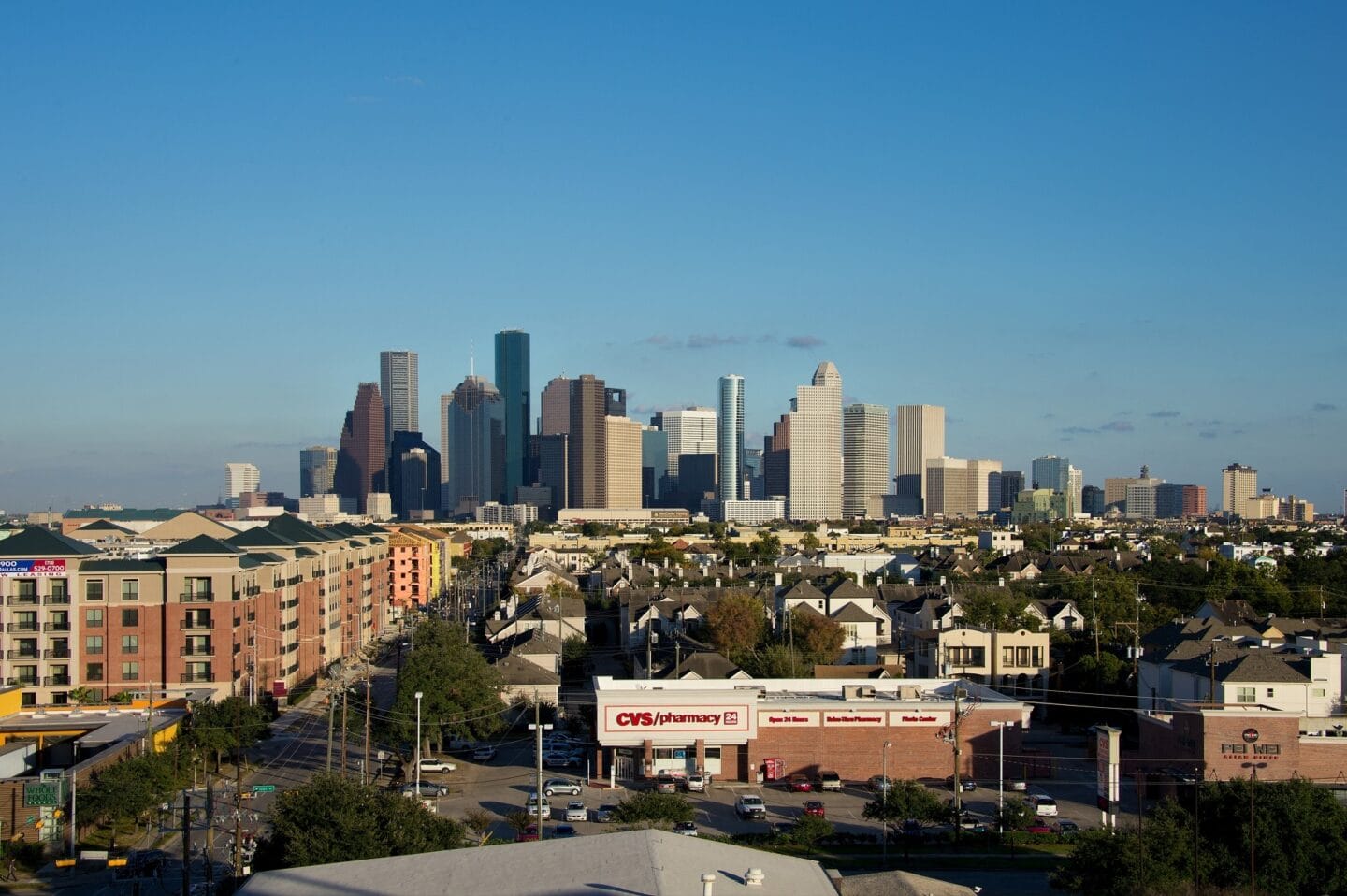 Day time view of Downtown Houston, at The Sovereign at Regent Square, TX