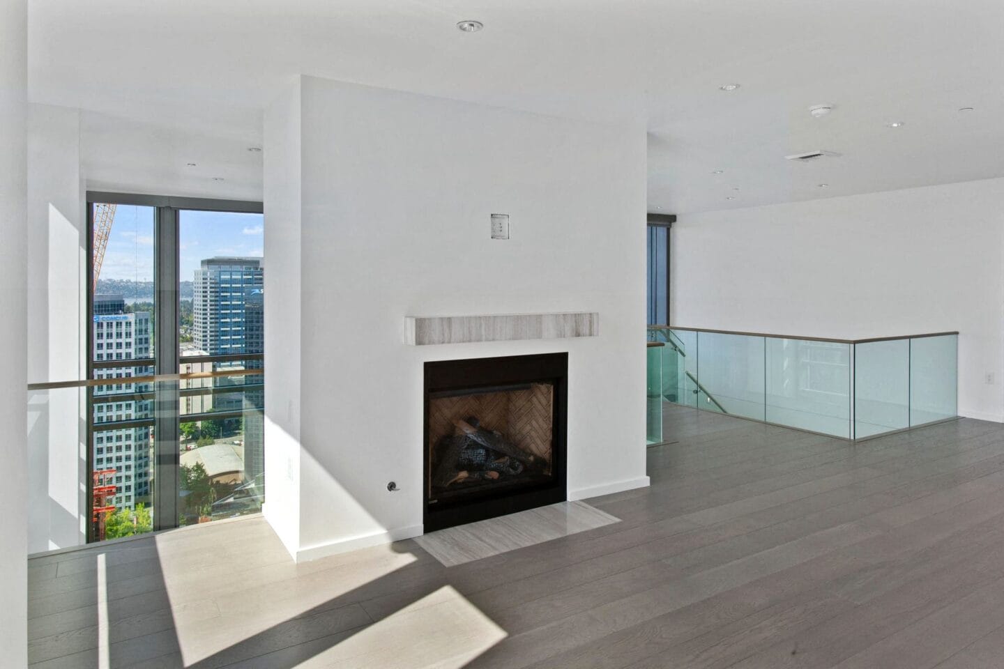 Fireplace at The Bravern, Bellevue, Washington