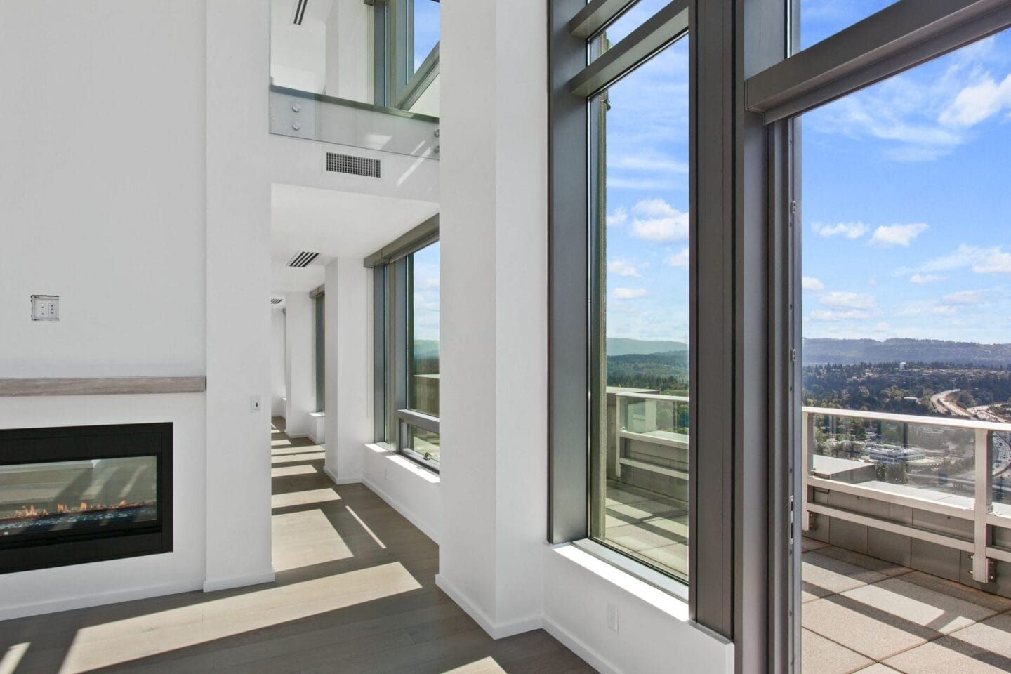 Floor to ceiling windows at The Bravern, Bellevue, Washington