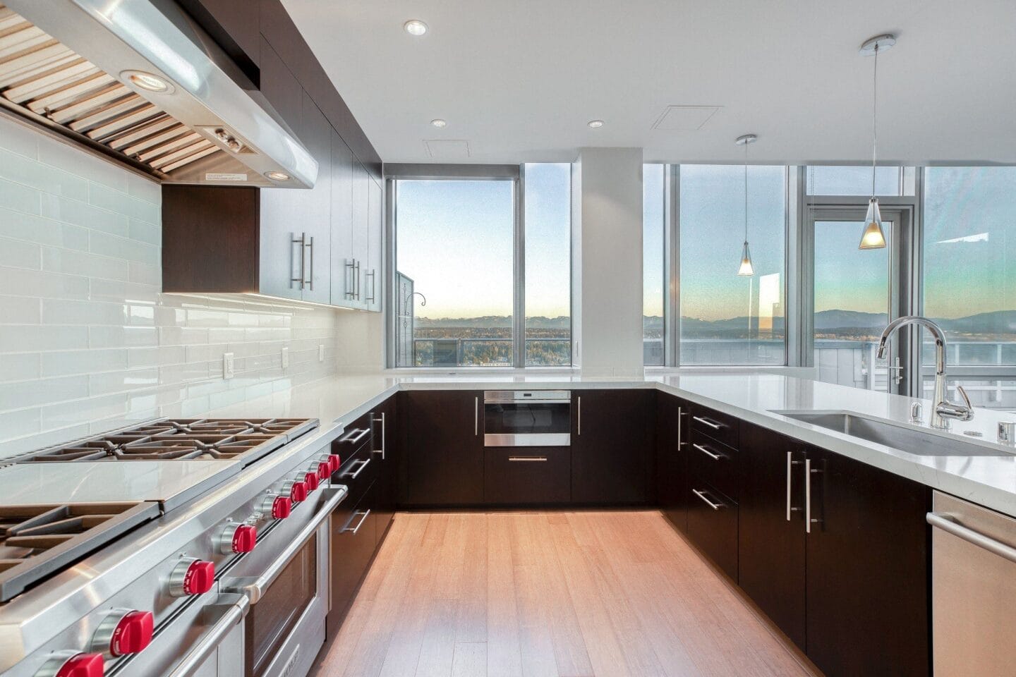 Modern Penthouse kitchen at The Bravern, Washington