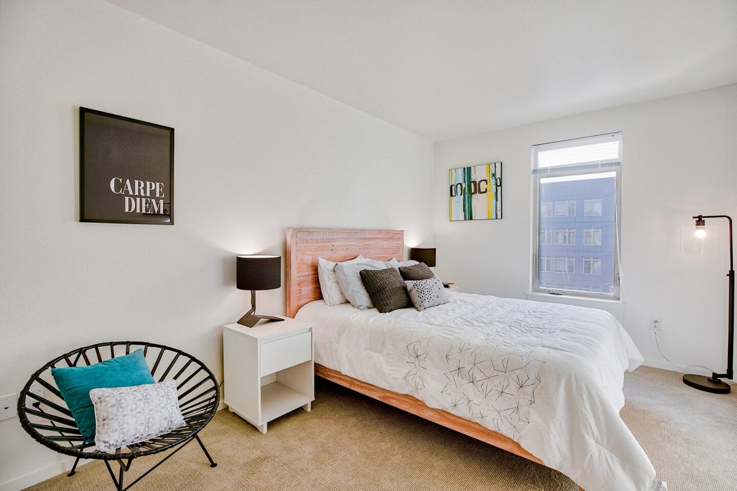 Large carpeted bedroom at The Whittaker