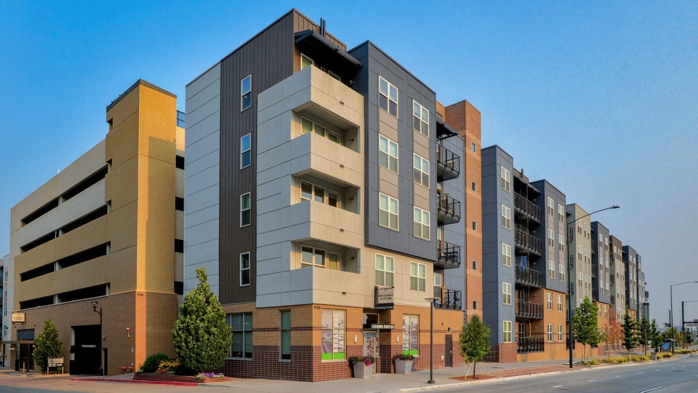 Street view of building at Windsor at Broadway Station, Denver, CO