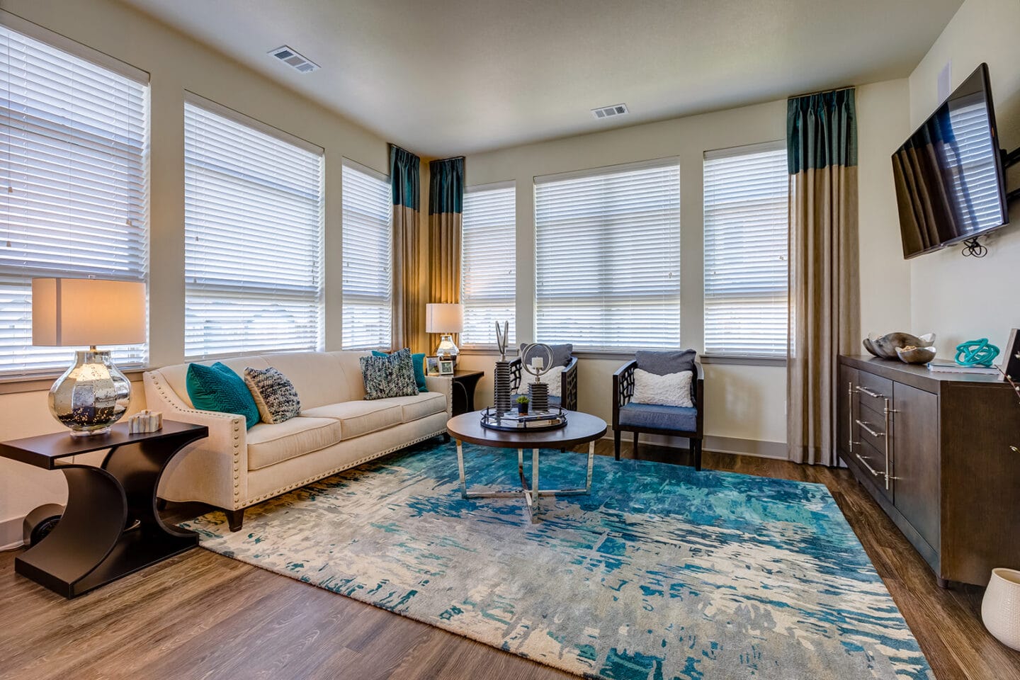 Living room at Windsor at Pinehurst, Lakewood, Colorado