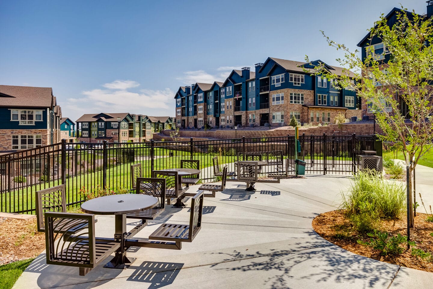 Outside seating at Windsor at Pinehurst, Lakewood, Colorado