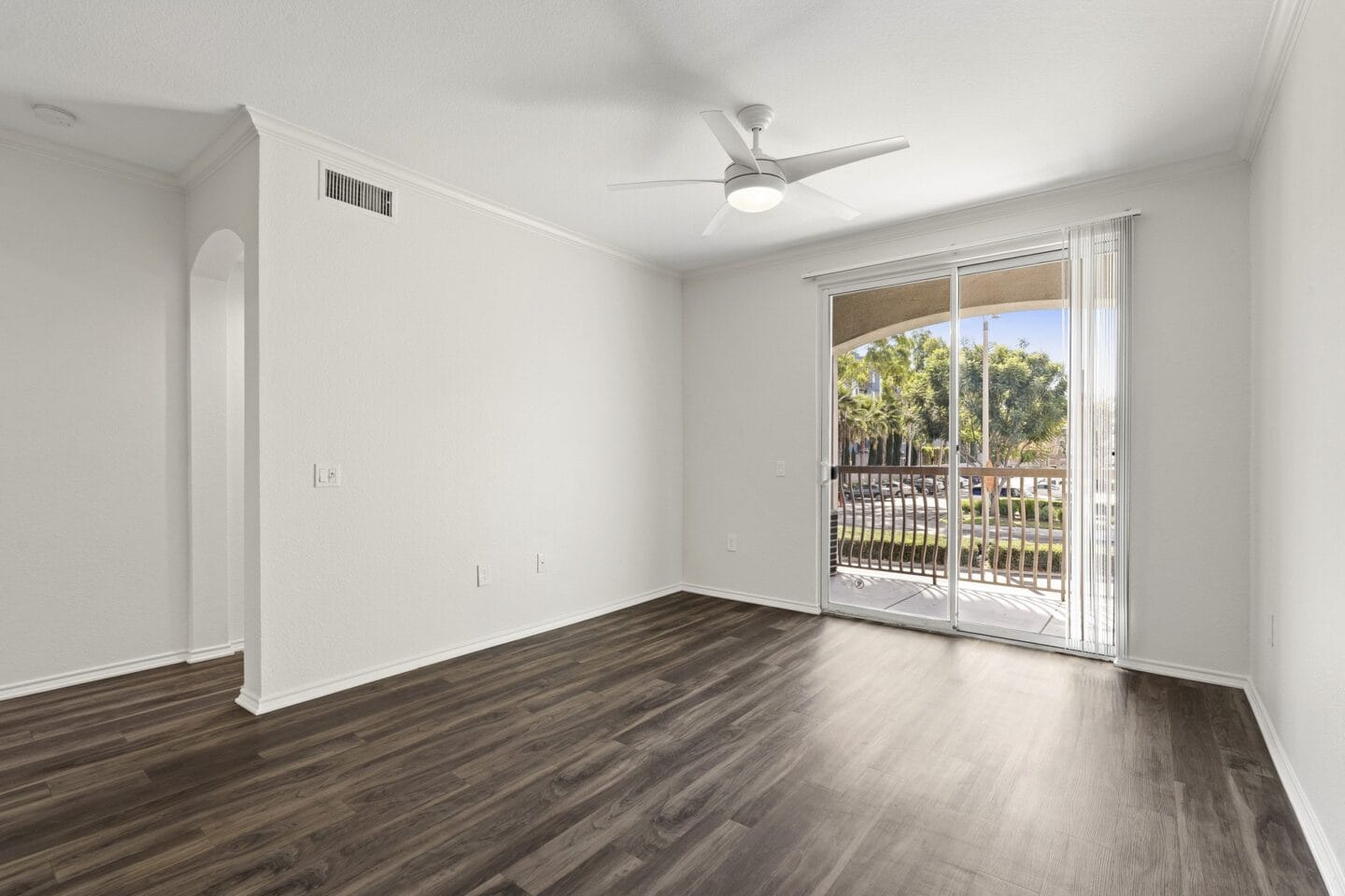 Living room at Windsor at Main Place, Orange, California