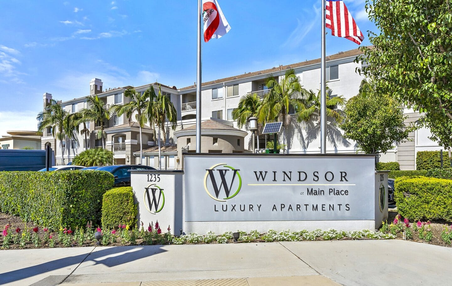 Sign at Windsor at Main Place, Orange, California