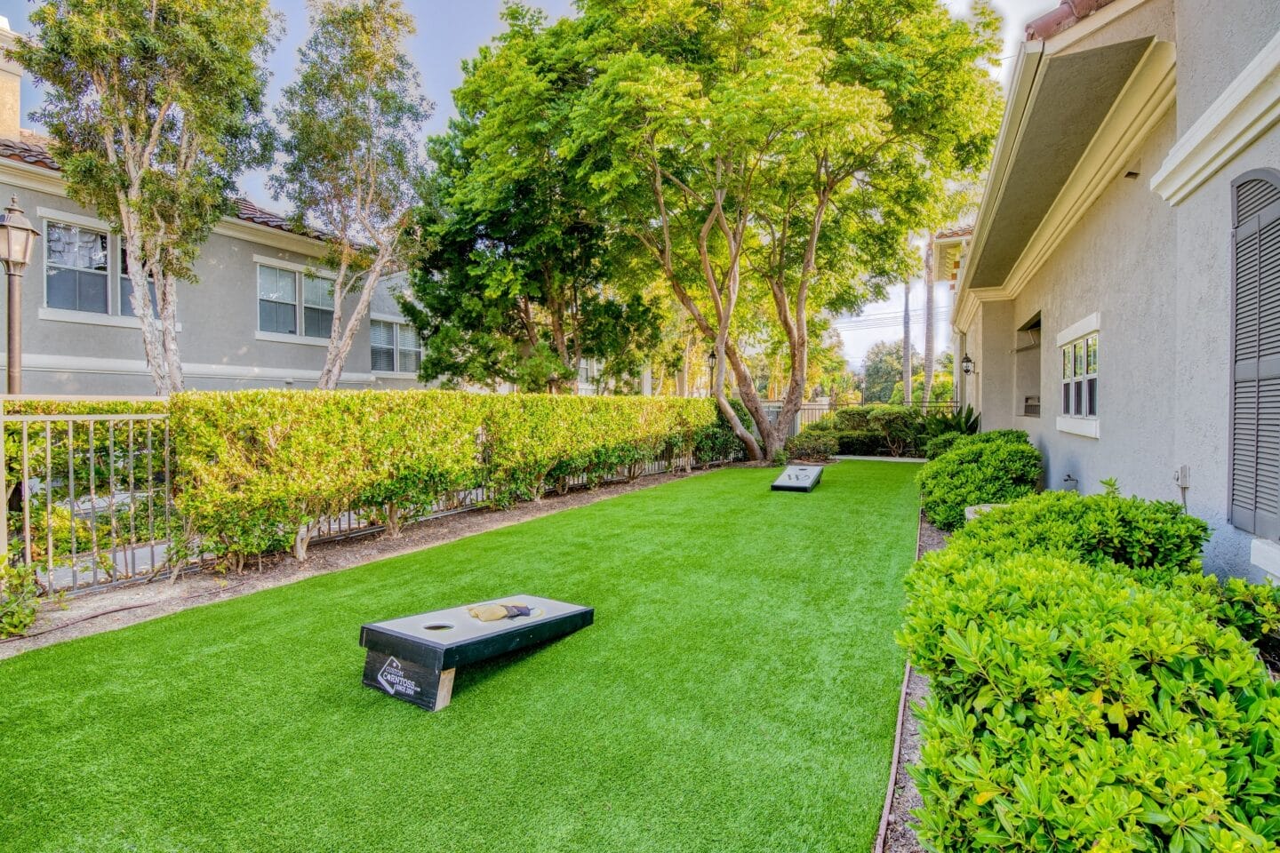 Challenge your friends to some leisurely competition with a game of cornhole