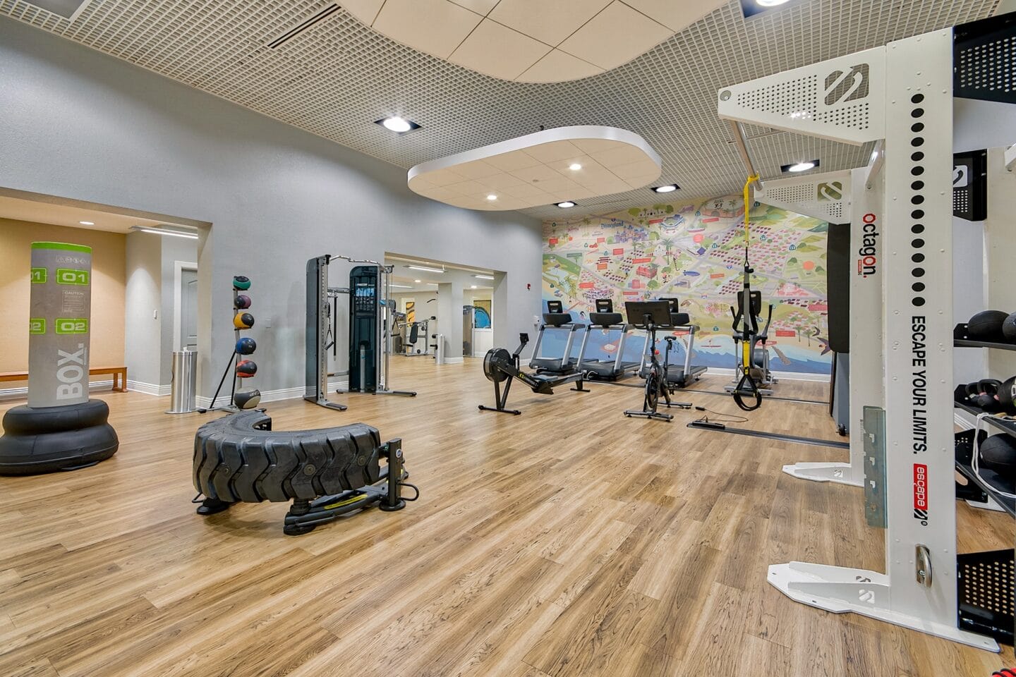 Fully equipped fitness center at Windsor at Main Place