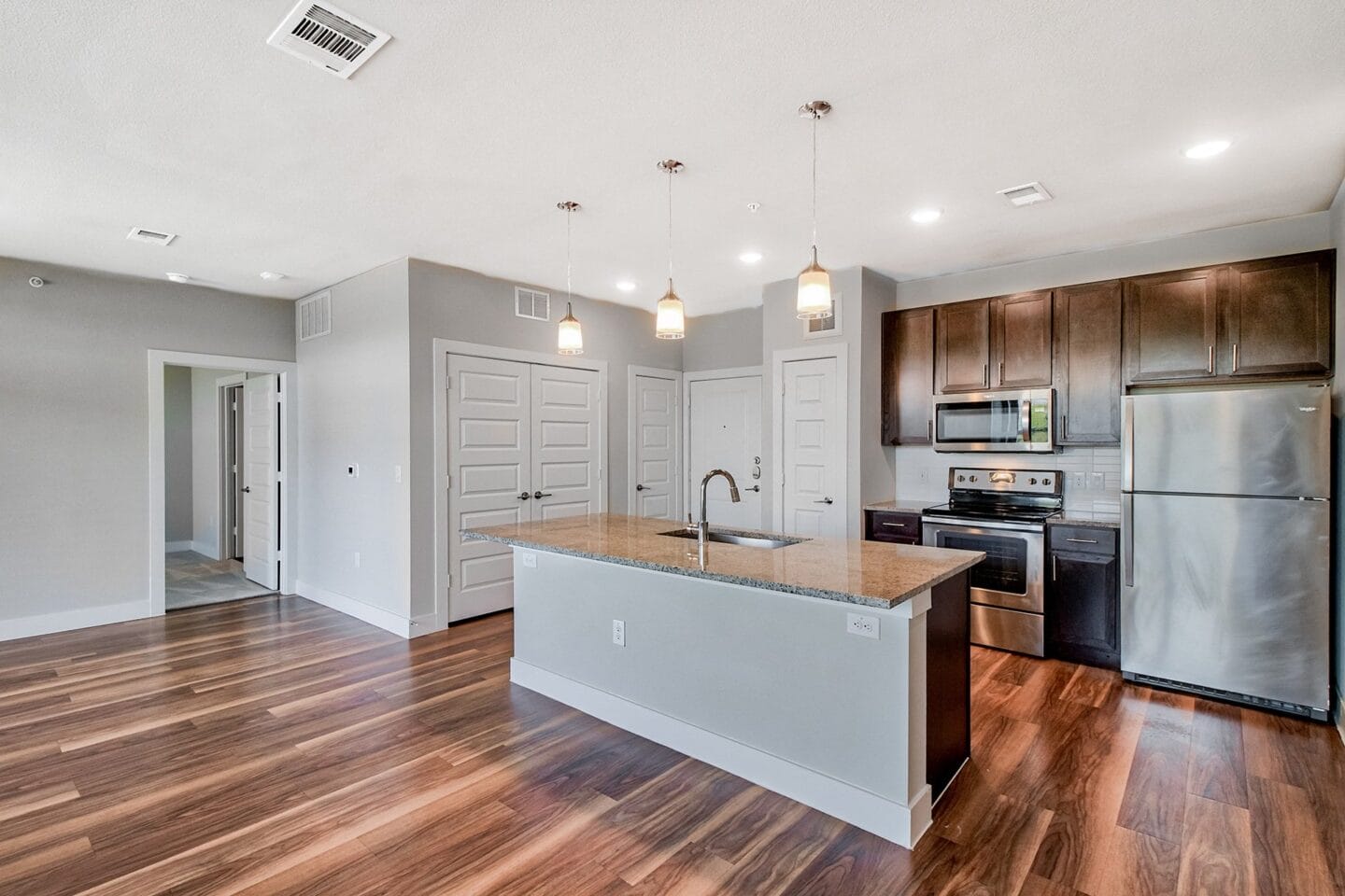 Spacious kitchen with island at Windsor Ridge Austin