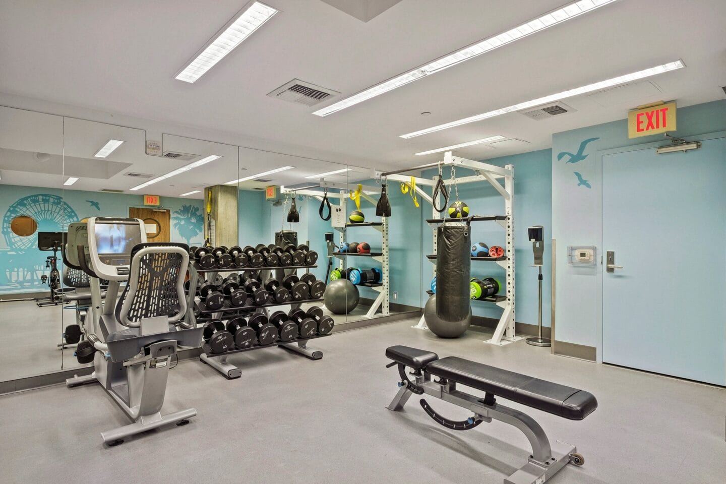 State of the art fitness center at Sea Castle by Windsor Santa Monica, CA