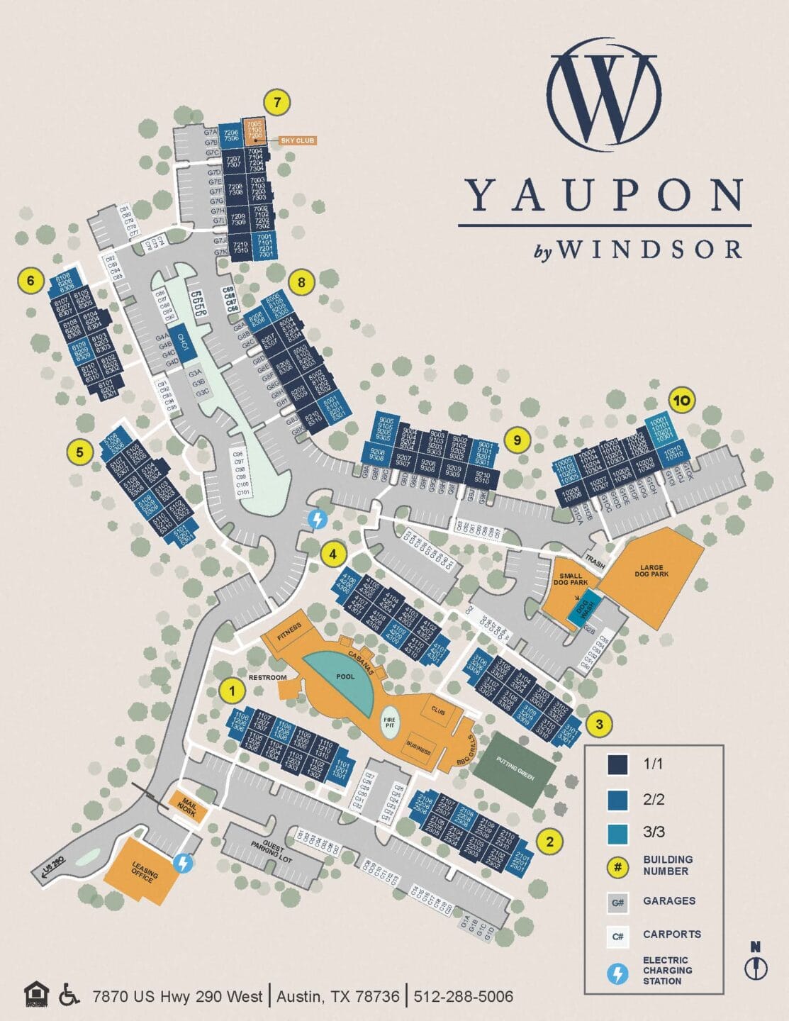 Yaupon by Windsor Site Map Austin, TX 78736