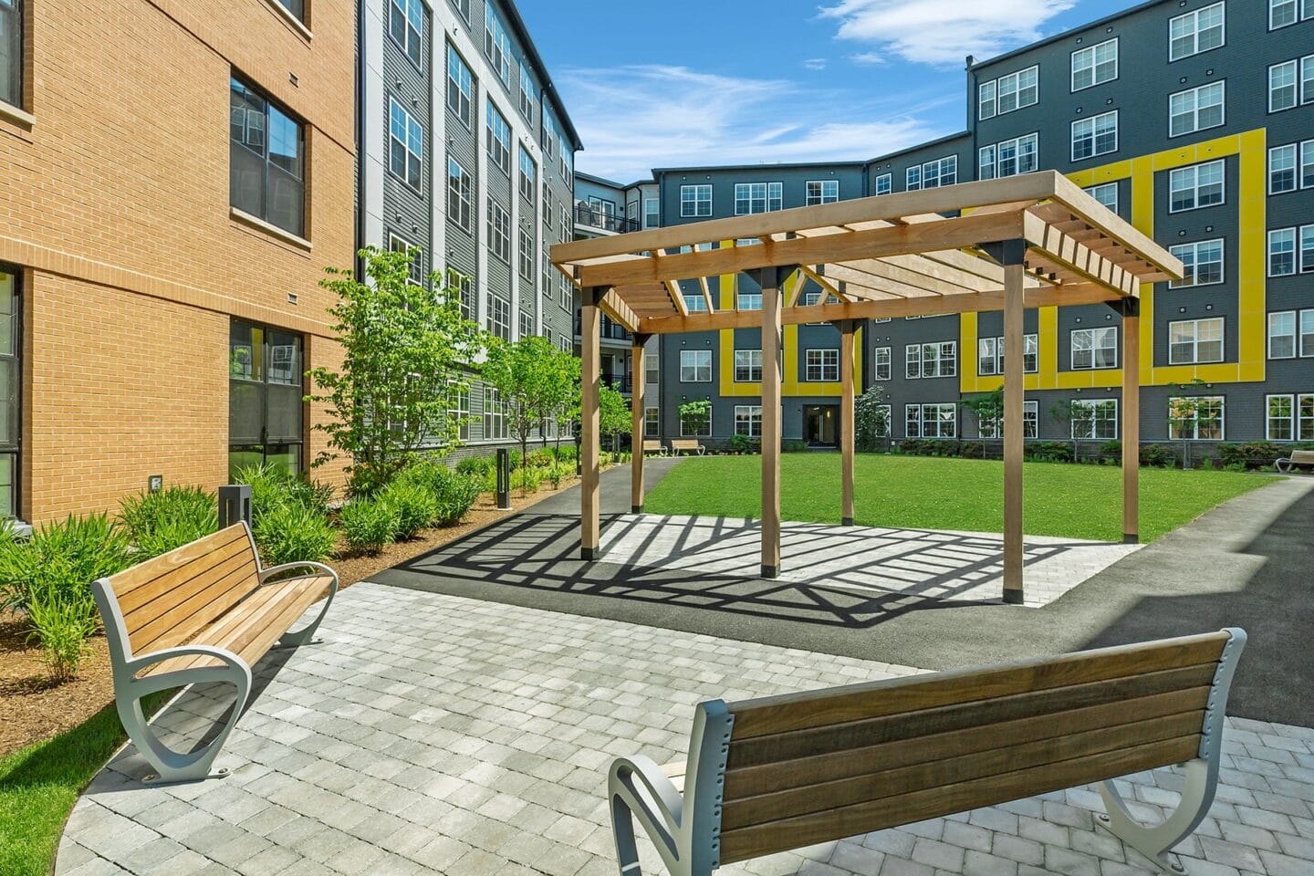 outdoor living area at Edison on the Charles by Windsor, Waltham