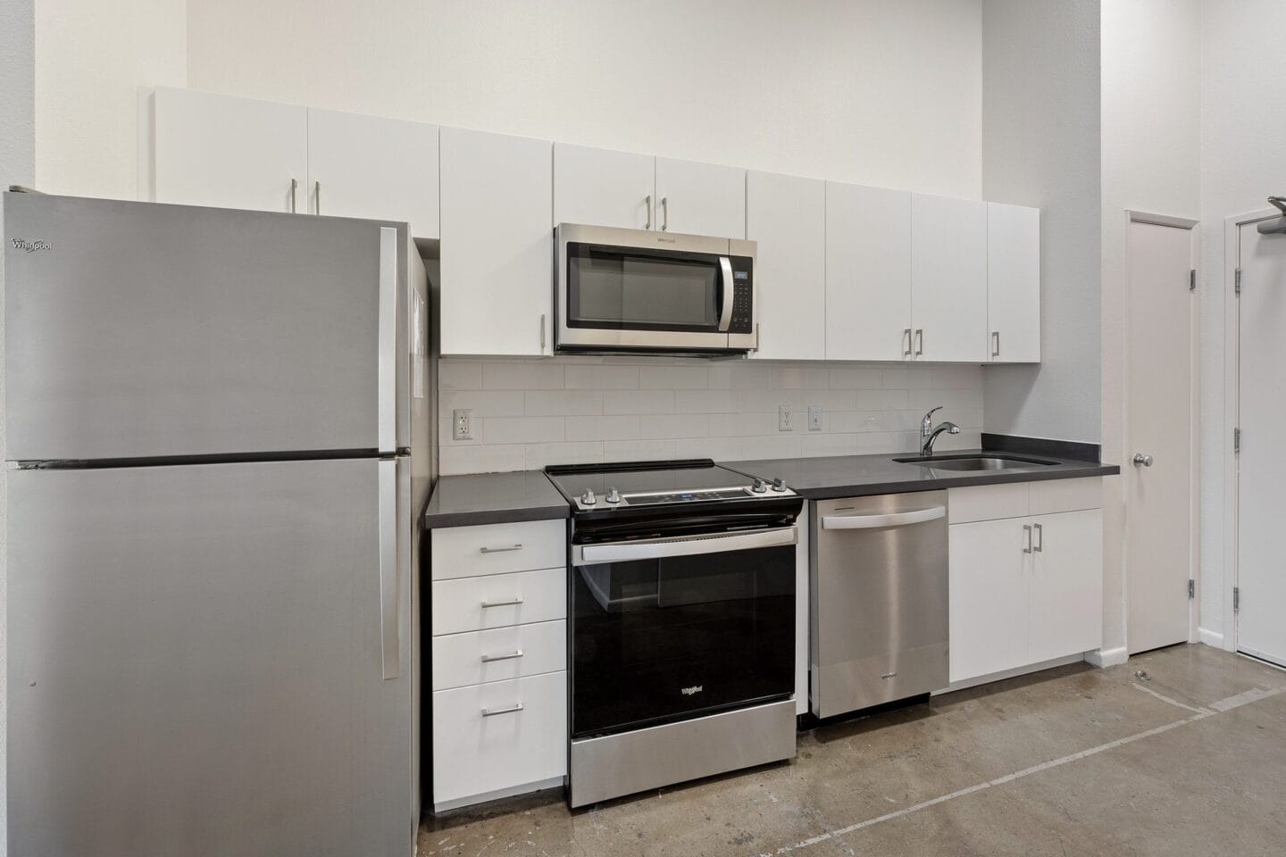 Kitchen with stainless steel appliances at Terraces at Paseo Colorado, California, 91101