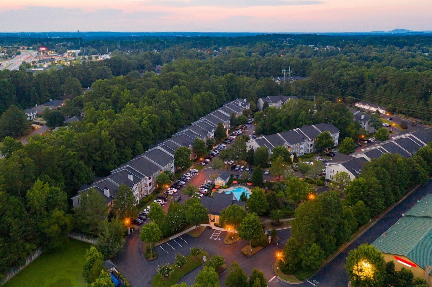 View of property from air at Windsor Johns Creek, Johns Creek, Georgia