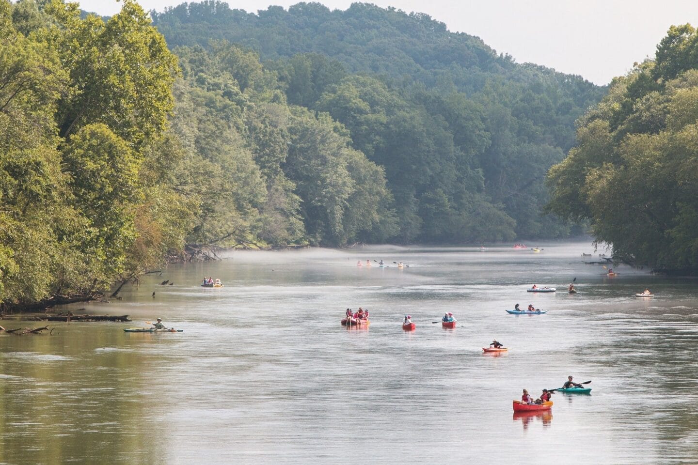 People using canoes on water at Windsor Johns Creek, Johns Creek, GA