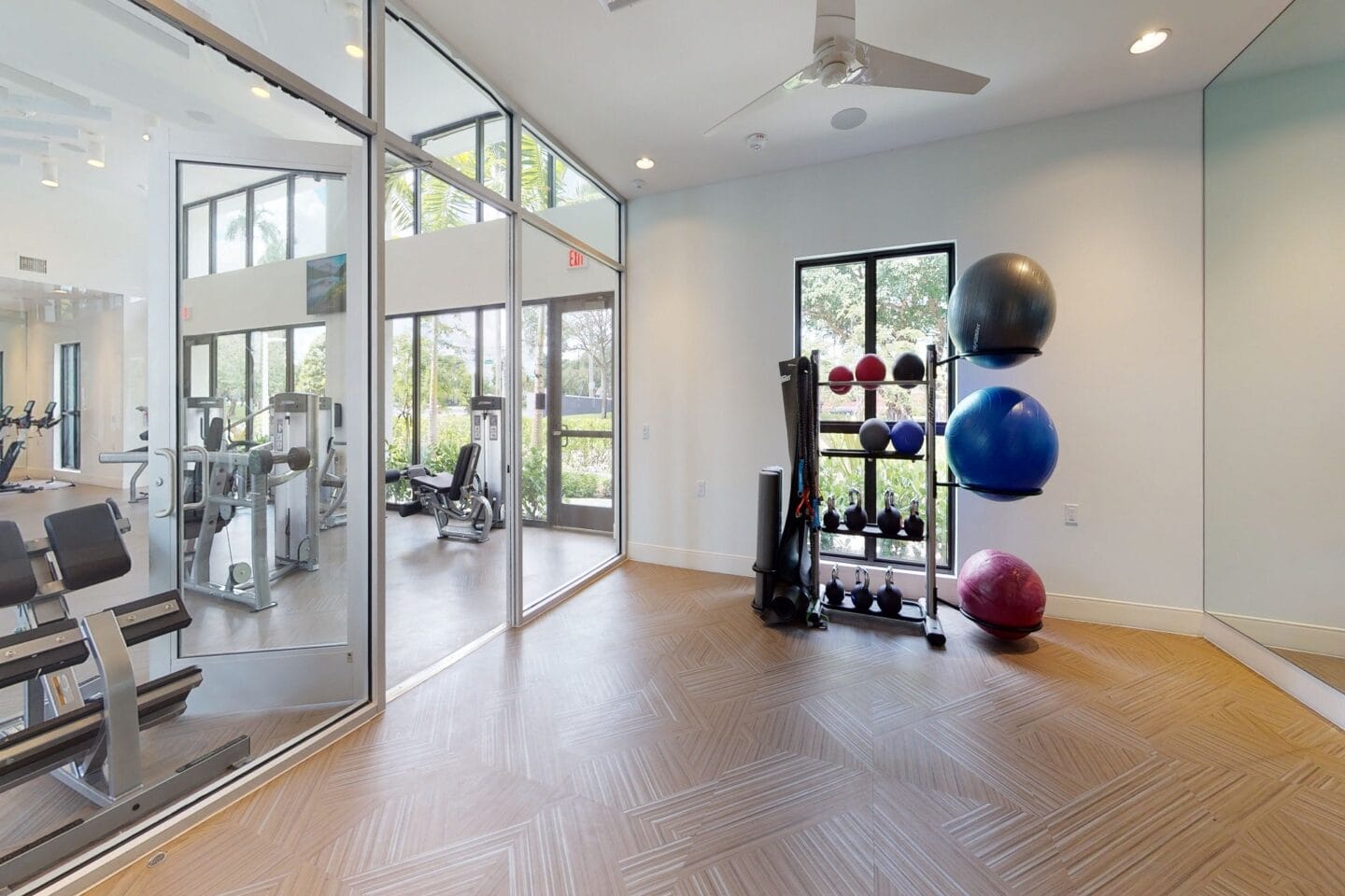 Private yoga studio at Windsor Cornerstone, Plantation