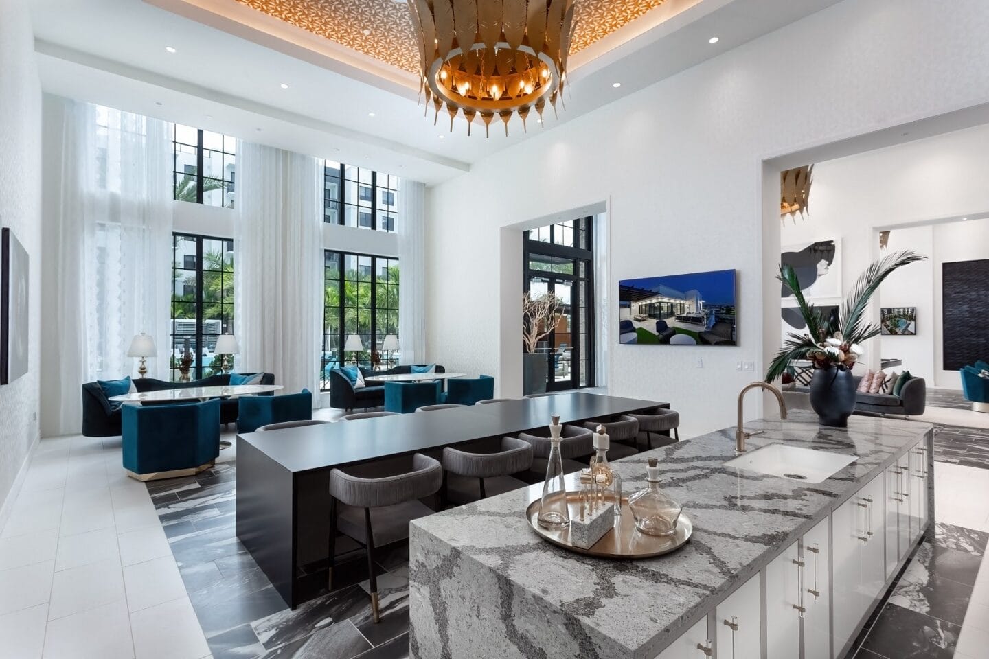 Ample gathering spaces at Centrico by Windsor, Florida