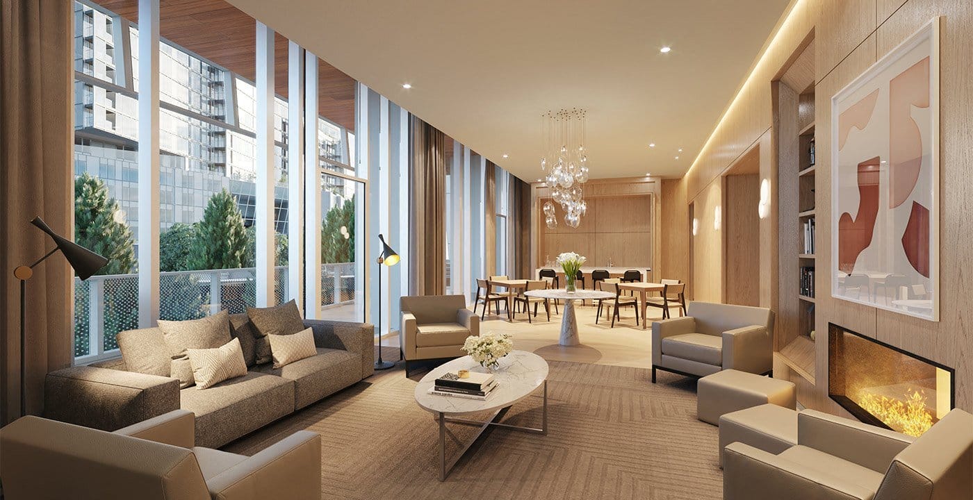 Sophisticated gathering space at Waterline Square, 675 West 59th New York, NY 10069