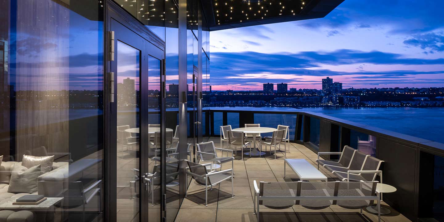 Rooftop deck at Waterline Square, 675 West 59th New York, NY 10069