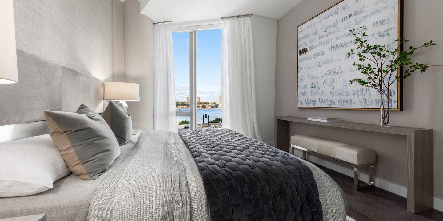 Bedroom view of the Hudson at Waterline Square, 675 West 59th New York, NY 10069