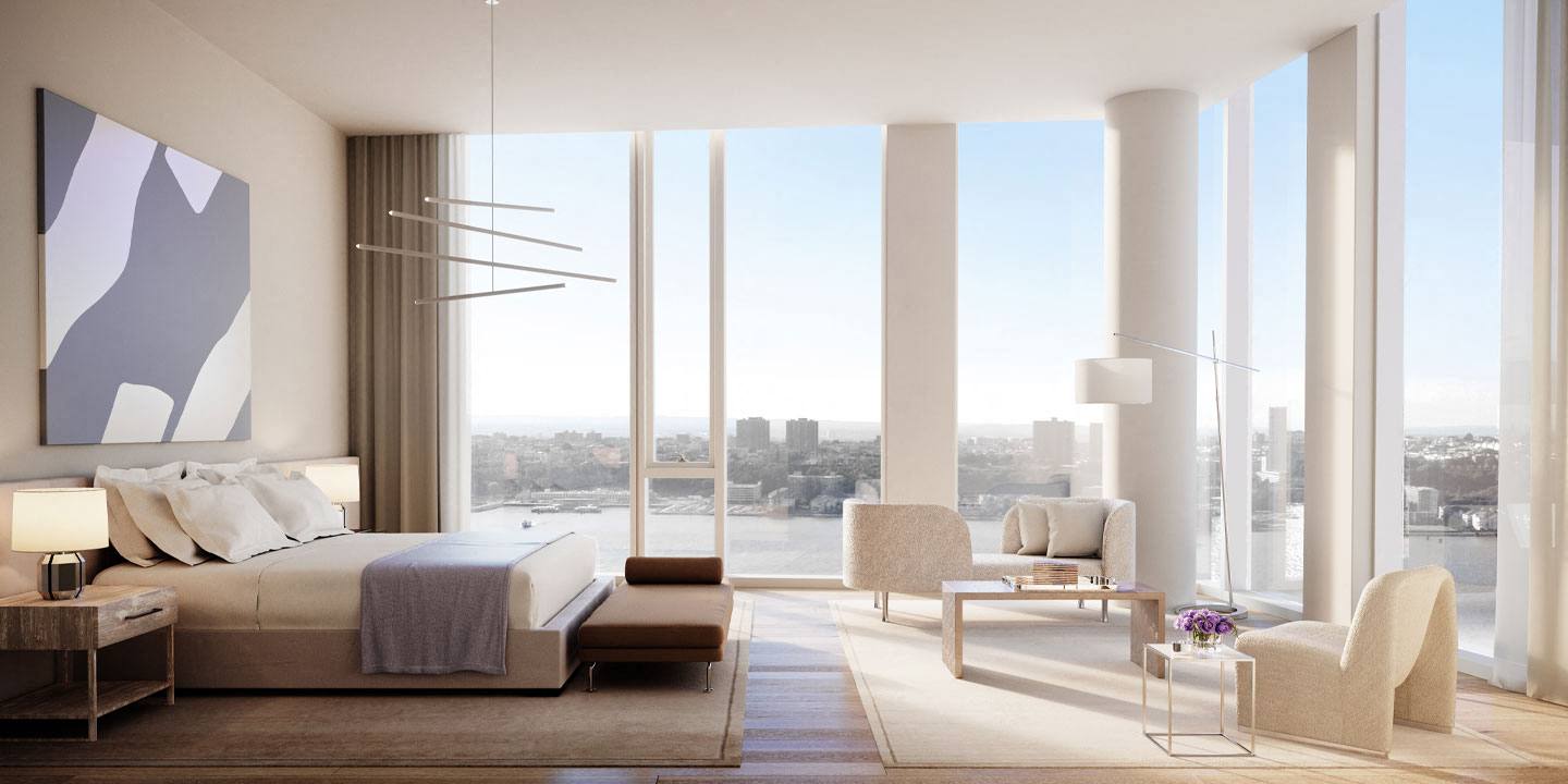 Floor to ceiling windows with spectacular views at Waterline Square, 675 West 59th New York, NY 10069