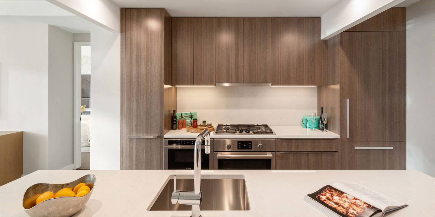 Sleek cabinetry at Waterline Square, 675 West 59th New York, NY 10069